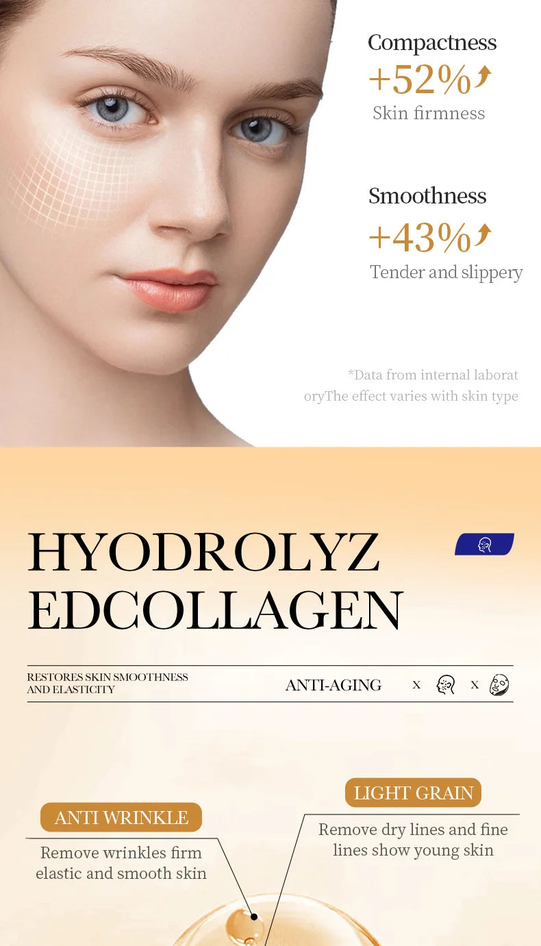 Masque Facial Anti-Rides au Collagène — Pack 10 Pièces