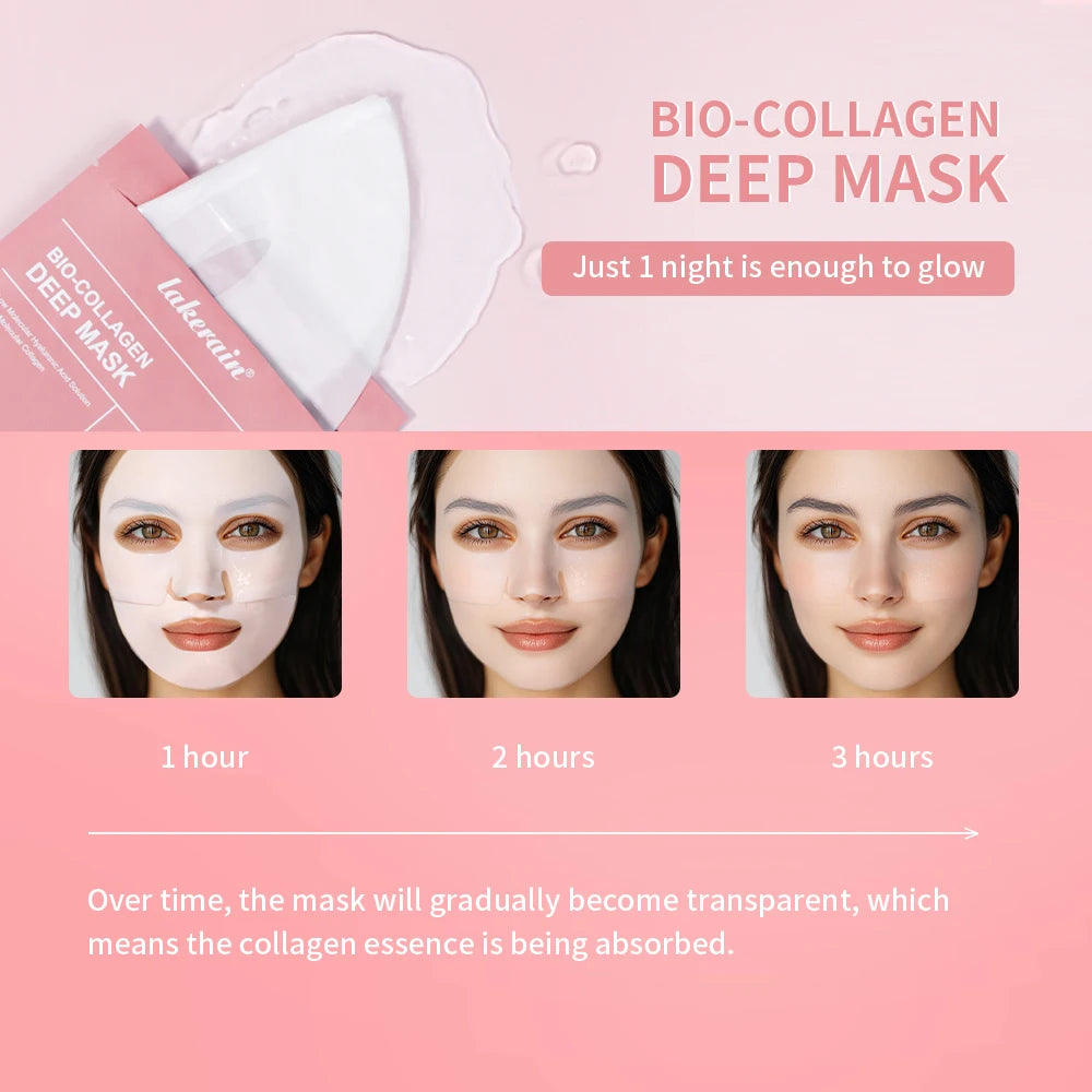 Masque Nuit Bio-Collagène — Pores Affinés & Teint Éclairci (4 pièces)