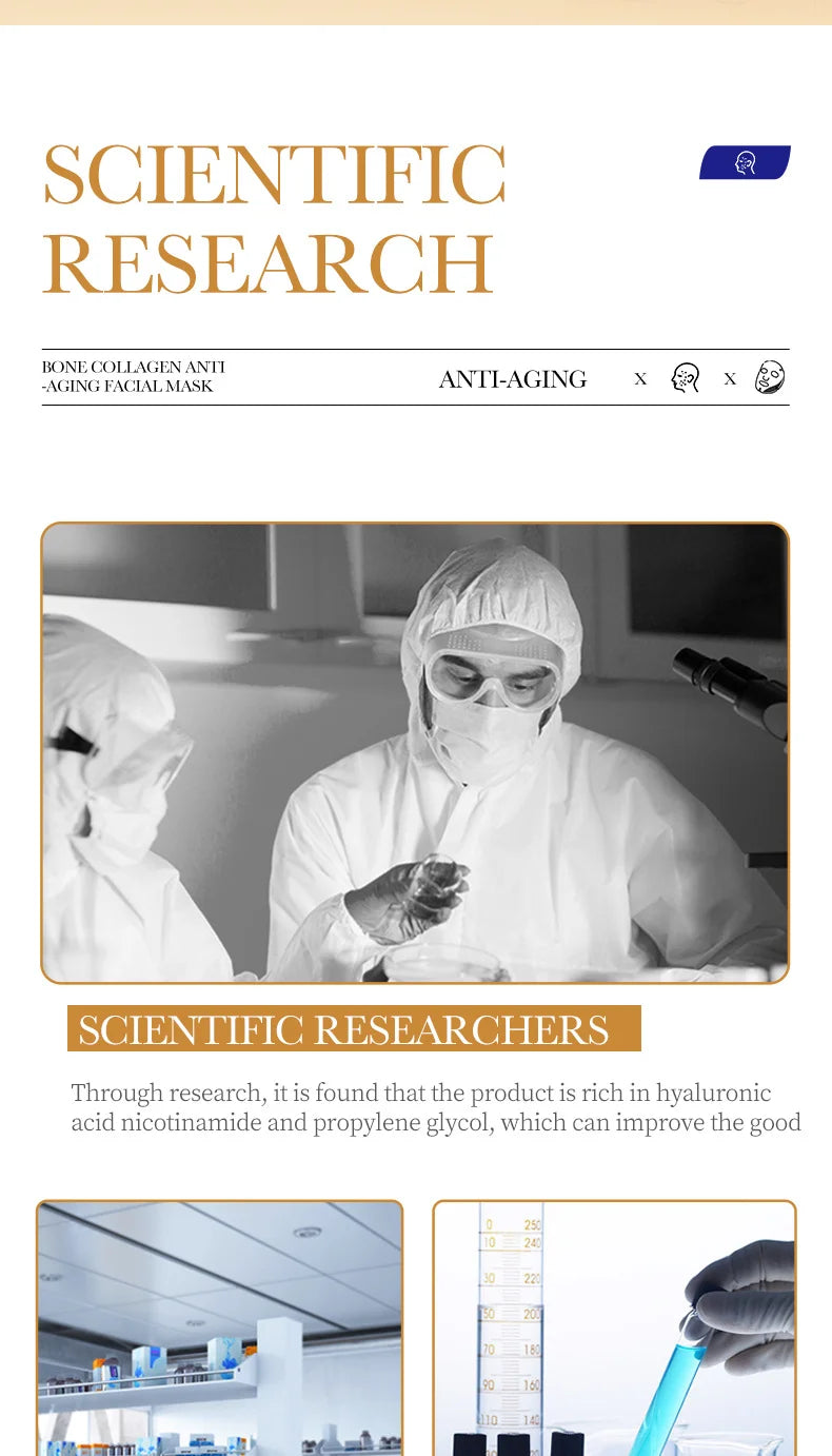 Masque Facial Anti-Rides au Collagène — Pack 10 Pièces