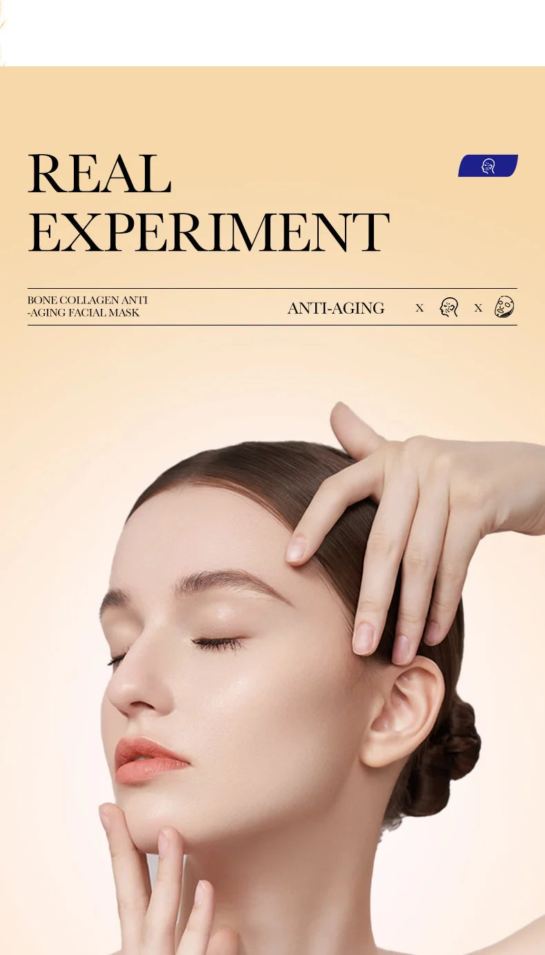 Masque Facial Anti-Rides au Collagène — Pack 10 Pièces
