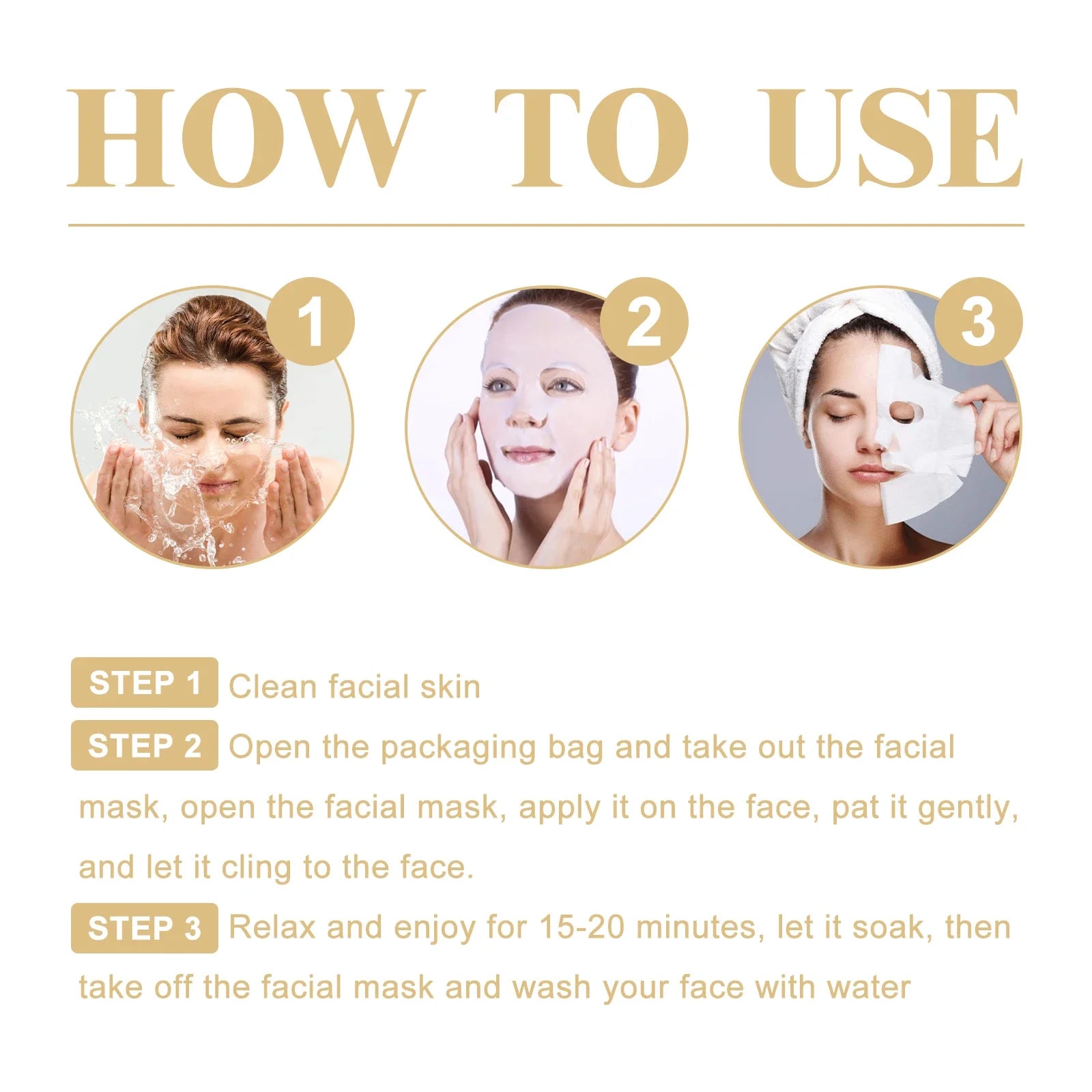 Masque Facial Anti-Rides au Collagène — Pack 10 Pièces