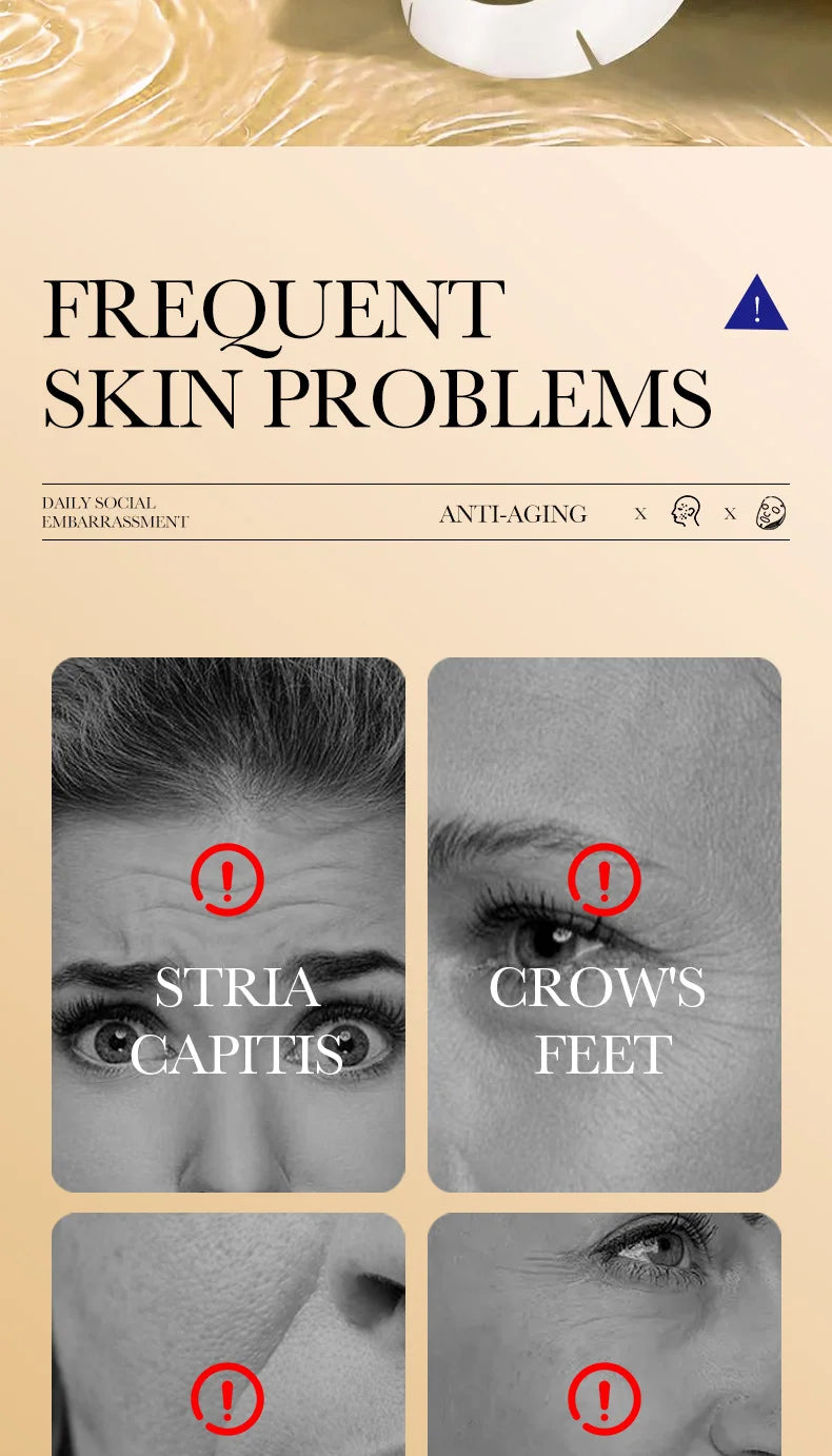 Masque Facial Anti-Rides au Collagène — Pack 10 Pièces