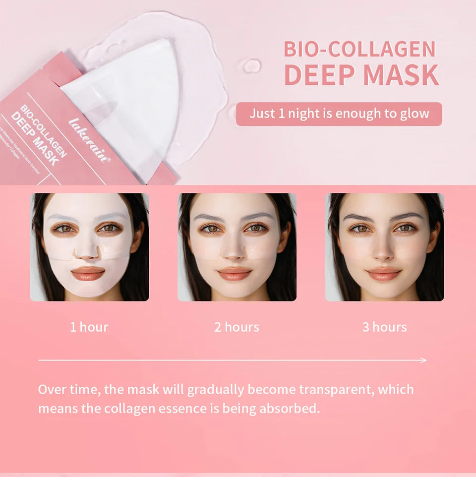 Masque Nuit Bio-Collagène — Pores Affinés & Teint Éclairci (4 pièces)